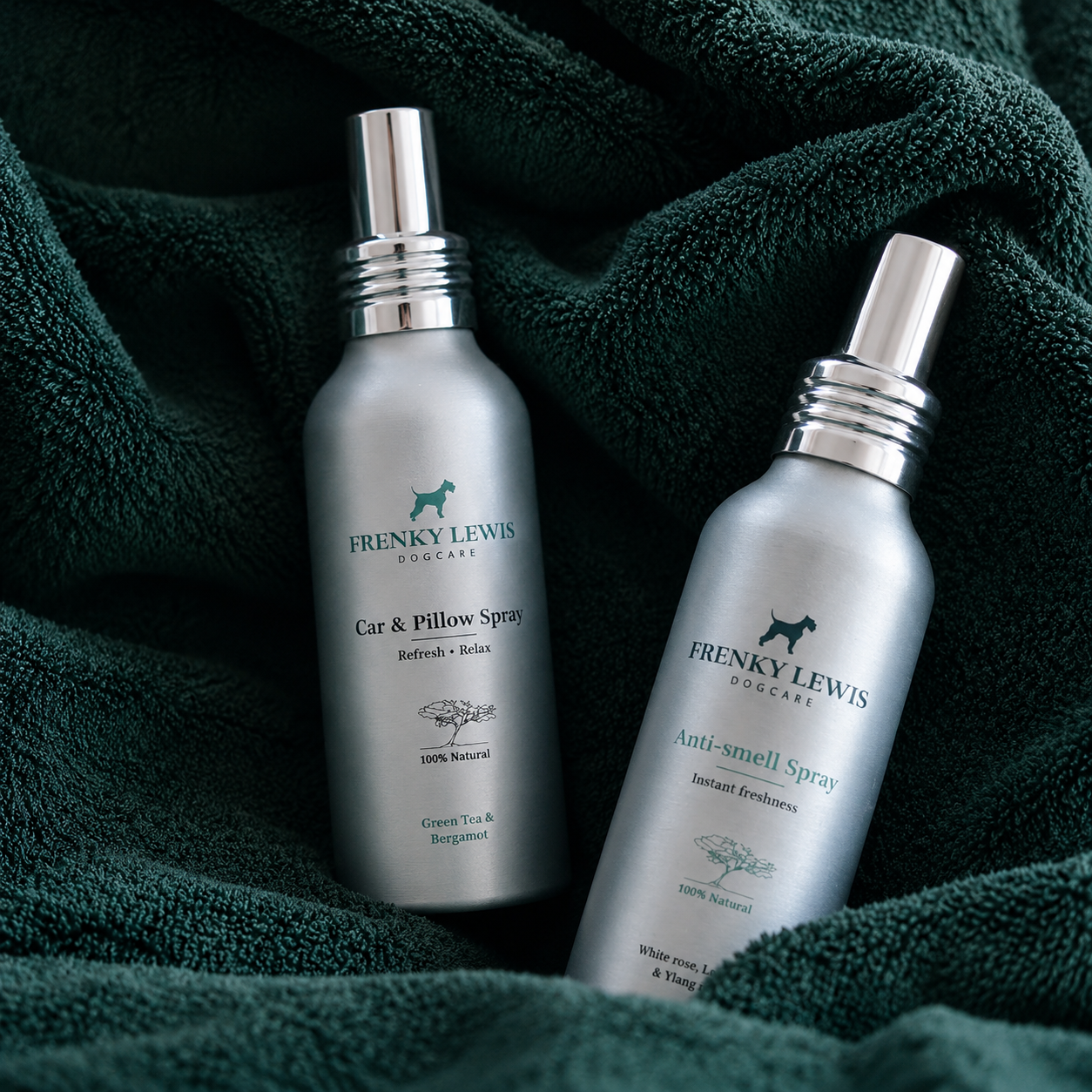 Frenky Lewis - Set Car &amp; Pillow + Anti-Smell Spray – Trandafir Alb, Lavandă și Ylang-Ylang