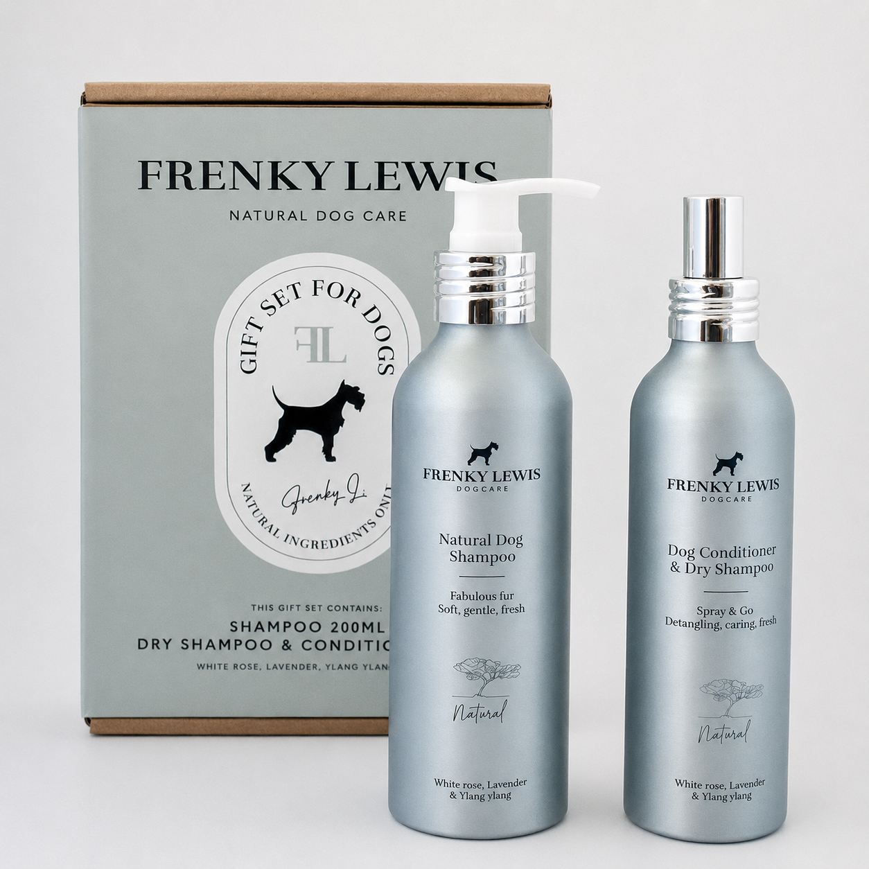 Frenky Lewis - Set Șampon + Balsam &amp; Șampon Uscat – Trandafir Alb, Lavandă și Ylang-Ylang