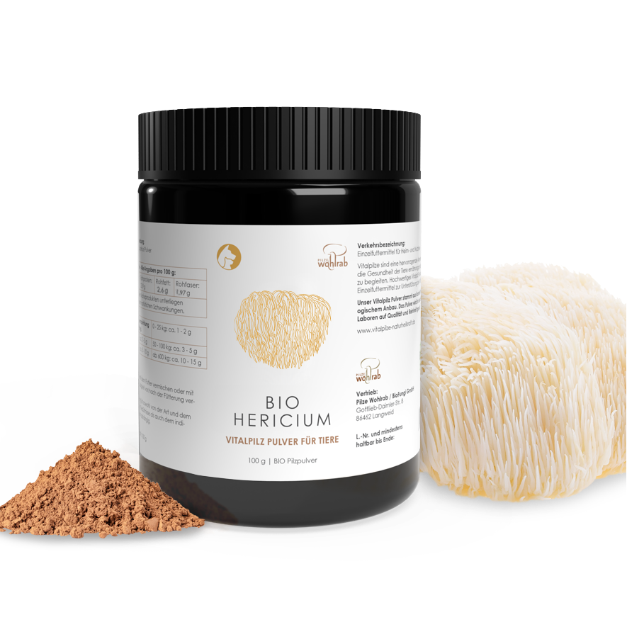 BioFunghi - Hericium (Lion's Mane) Pulbere pentru Animale - 100g
