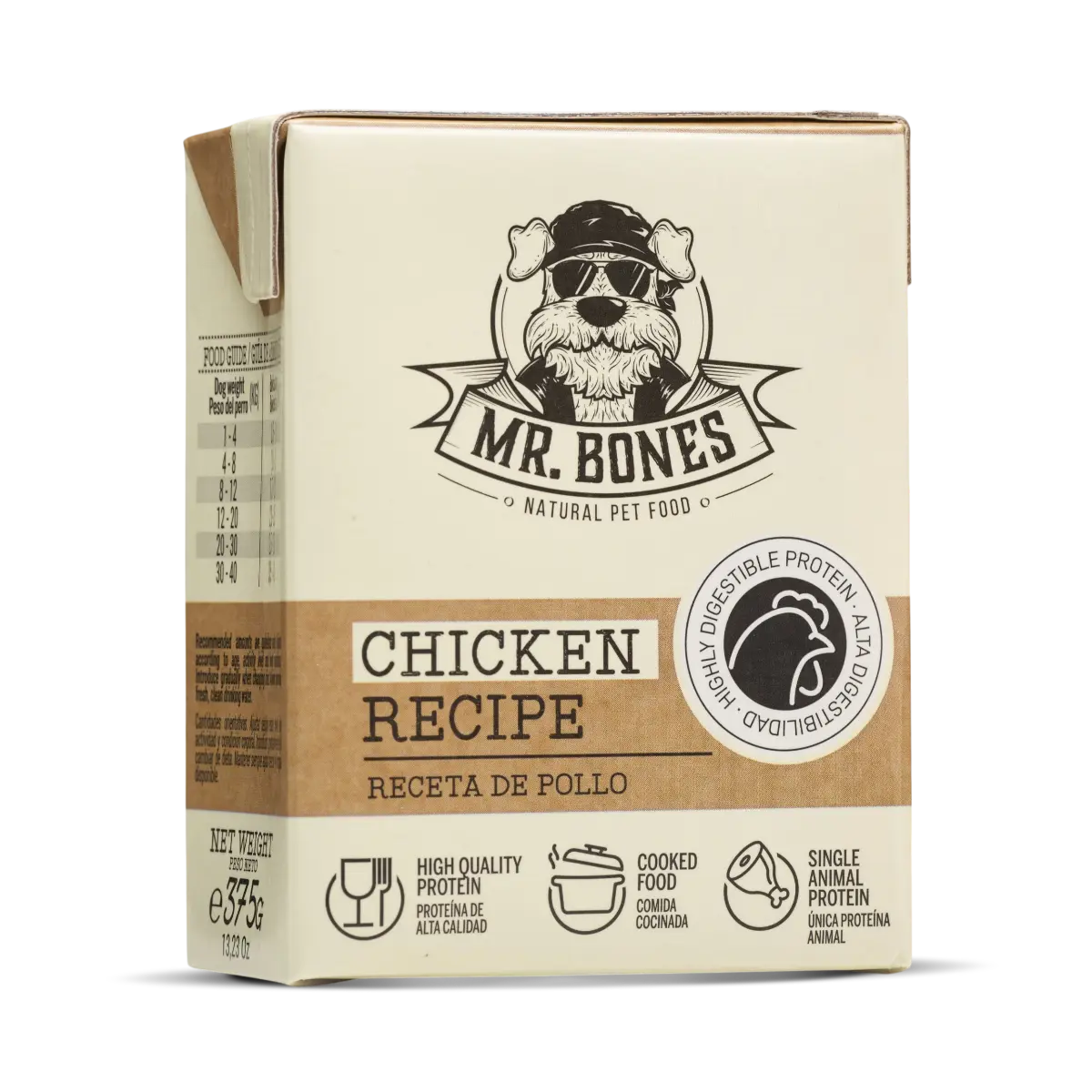 Mr. Bones - Pui și Legume - Hrană Gătită pentru Câini - 375g
