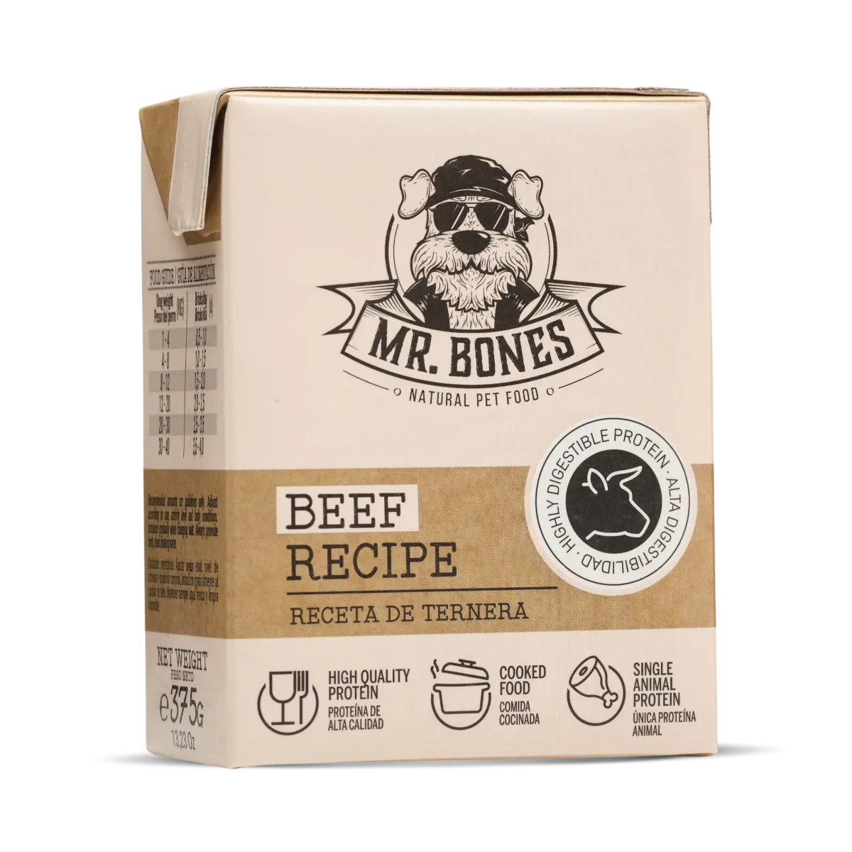 Mr. Bones - Vită și Legume - Hrană Gătită pentru Câini - 375g