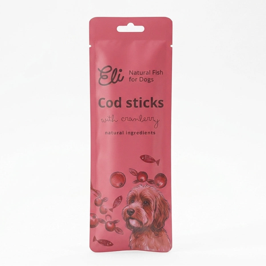 ELI - Sticksuri de cod uscat cu Merișoare - 30g