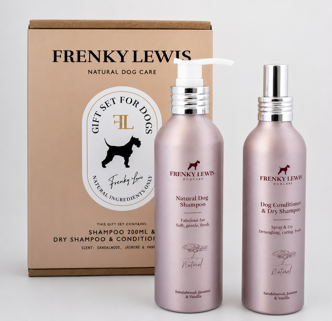 Frenky Lewis - Set Șampon + Balsam &amp; Șampon Uscat – Lemn de Santal, Iasomie și Vanilie